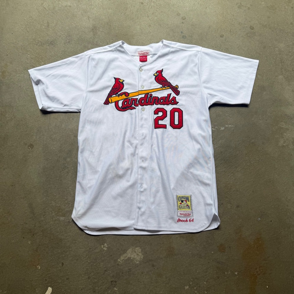 Mitchell & Ness St Louis Cardinals Lou Brock 1964 Jersey White 2XL